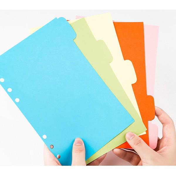 A6A7B4 Colored Index Loose-Leaf Notebook Refill and Divider Pages for Planners
