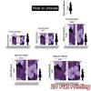 2D FLAT PRINTING 2pcs Curtains (Without Rod) Floral Elegance on Purple April Fools is Day Festival Minimalist Curtains Durable