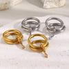 MamacitaSlay 316L Edelstahl Doppelreihiger Zirkonring 18K Vergoldet Wasserdichter Schmuck Damen-Statement-Ring Einzigartiges Geschenk