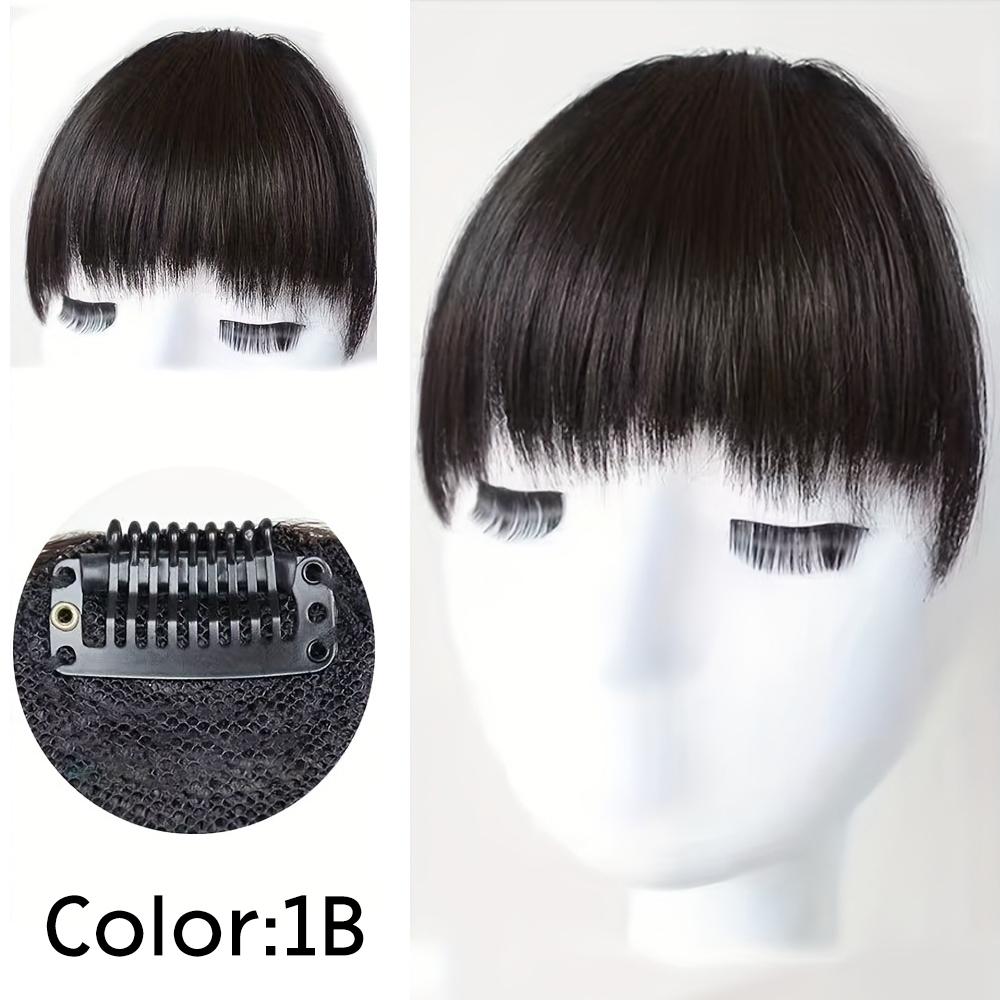 

MERISIHAIR Синтетическая черная изогнутая челка на заколке для наращивания волос 6-дюймовая черная заколка для волос Натуральный вид для женщин Прическа на каждый день 14cm