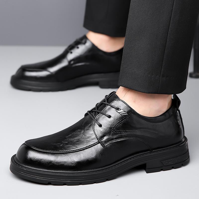 Fashion Men's Platform Shoes Fashion Casual New Designer Leather Solid Color Dress Shoes for Men Spring Autumn Luxury Shoe Male