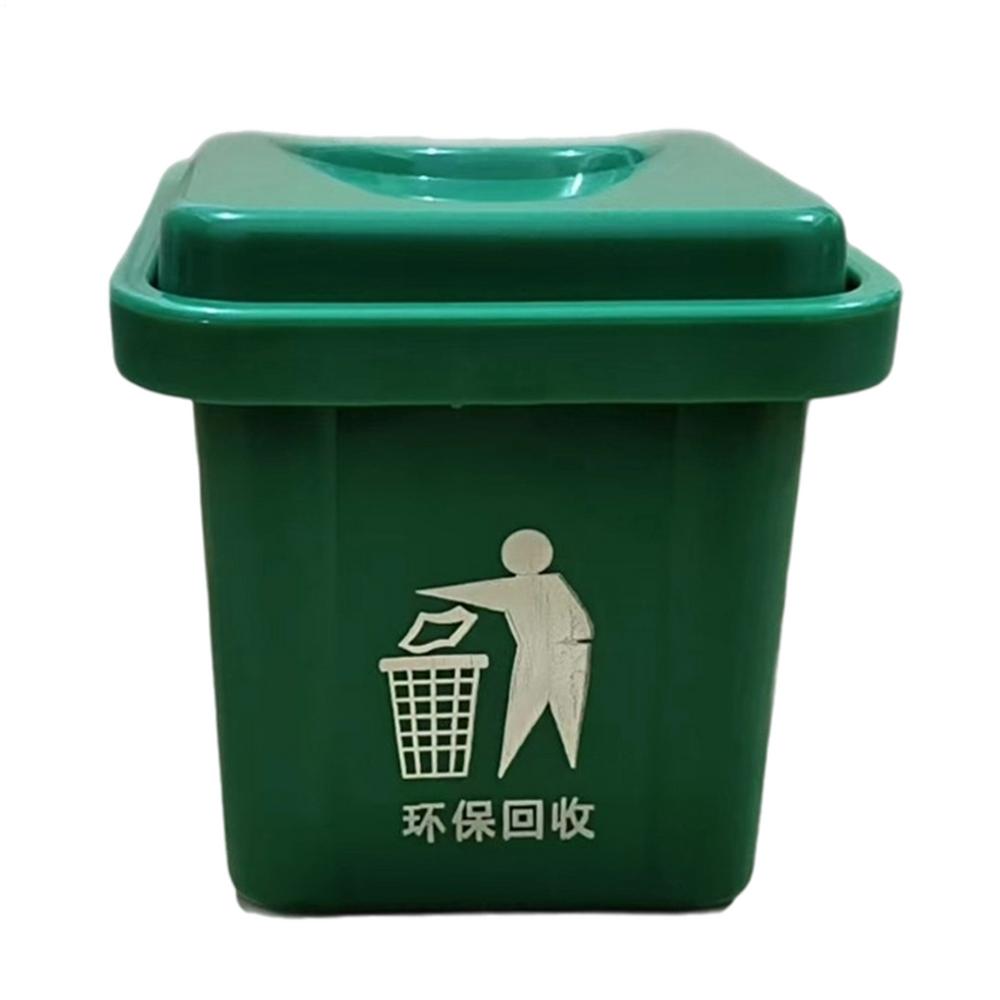 

Desktop Trash Can Desk Trash Bin with Lid Wall-Mounted Waste Bin Dust-proof Storage Basket for Window Sill Bathroom Toilet зелений