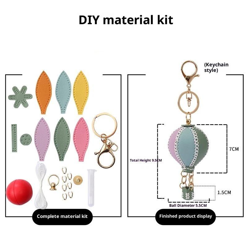 Phone Straps  Air Balloon Diy Keychain Leather Versatile Car Key Ring Handmade Ins Keychain Lanyard Bag Charms