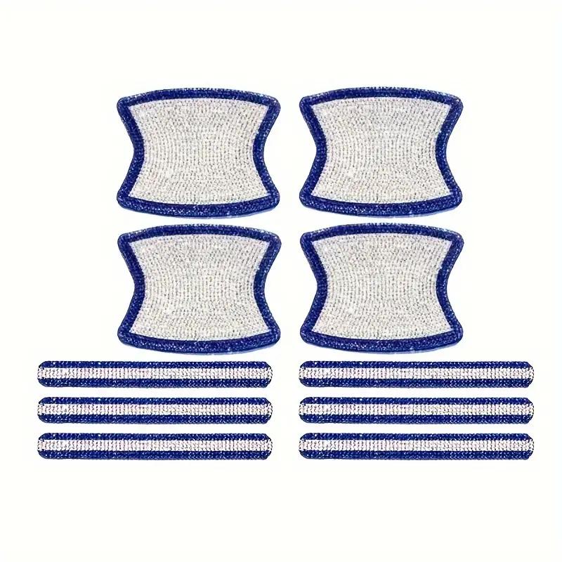 

10 шт. наклейки на дверные ручки автомобиля с бриллиантами, универсальные блестящие защитные наклейки на дверные ручки, аксессуары для украшения автомобиля