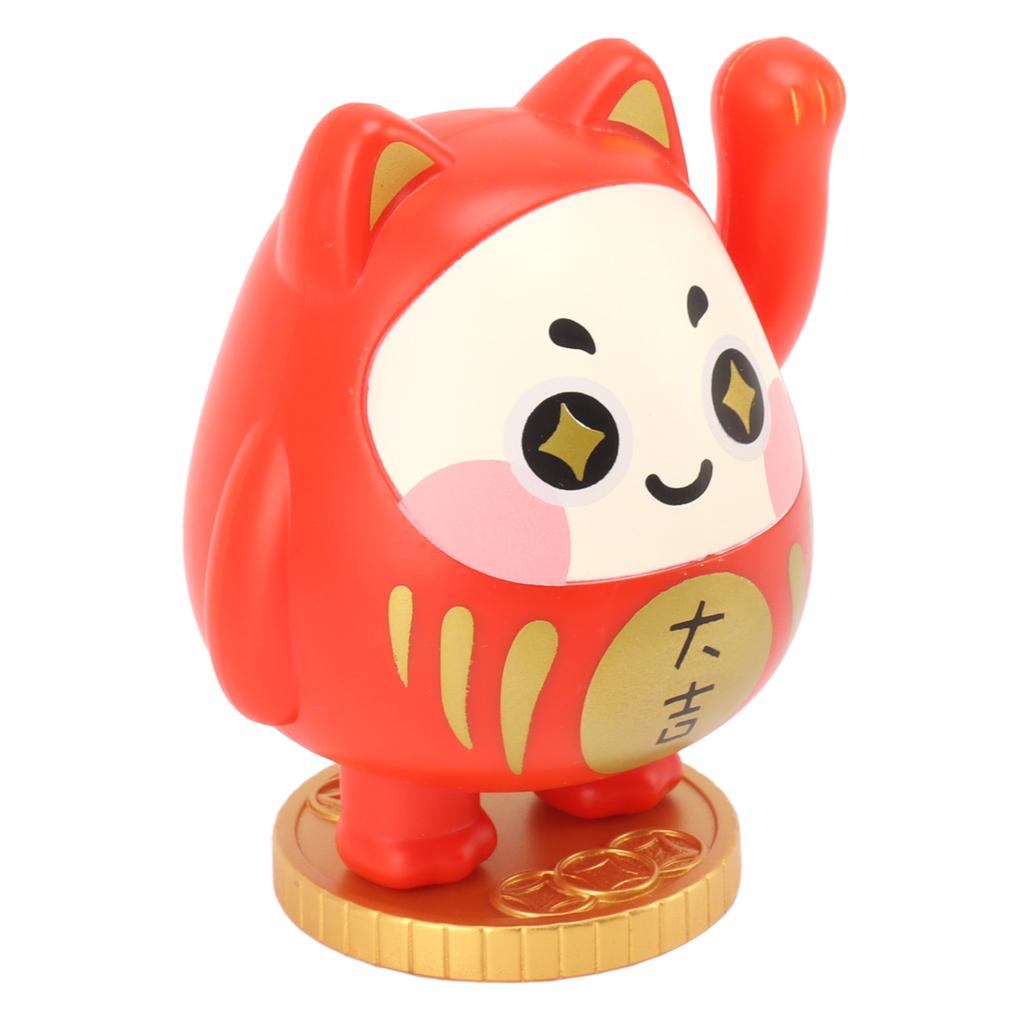 Waving Lucky Cat Solar Powered Decorative Ornament Fortune Cat Figure for Car Home Restaurant Cafe