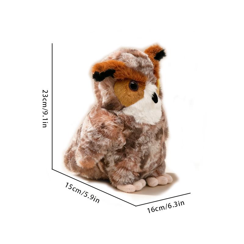 

Wild Owls Plush Toys Simulated Birds Warehouse Owl Crowing Scops Owl Stuffed Doll Home Decor Toys Kids Birthday Surprise Gifts