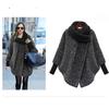 Nuovo Cappotto Autunnale e Invernale a Collo Alto in Lana Shaggy per Donna, Cappotto di Lana Ampio