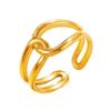 Versatile Simple Intersecting Lines Stainless Steel Ring with Oil Press Finish