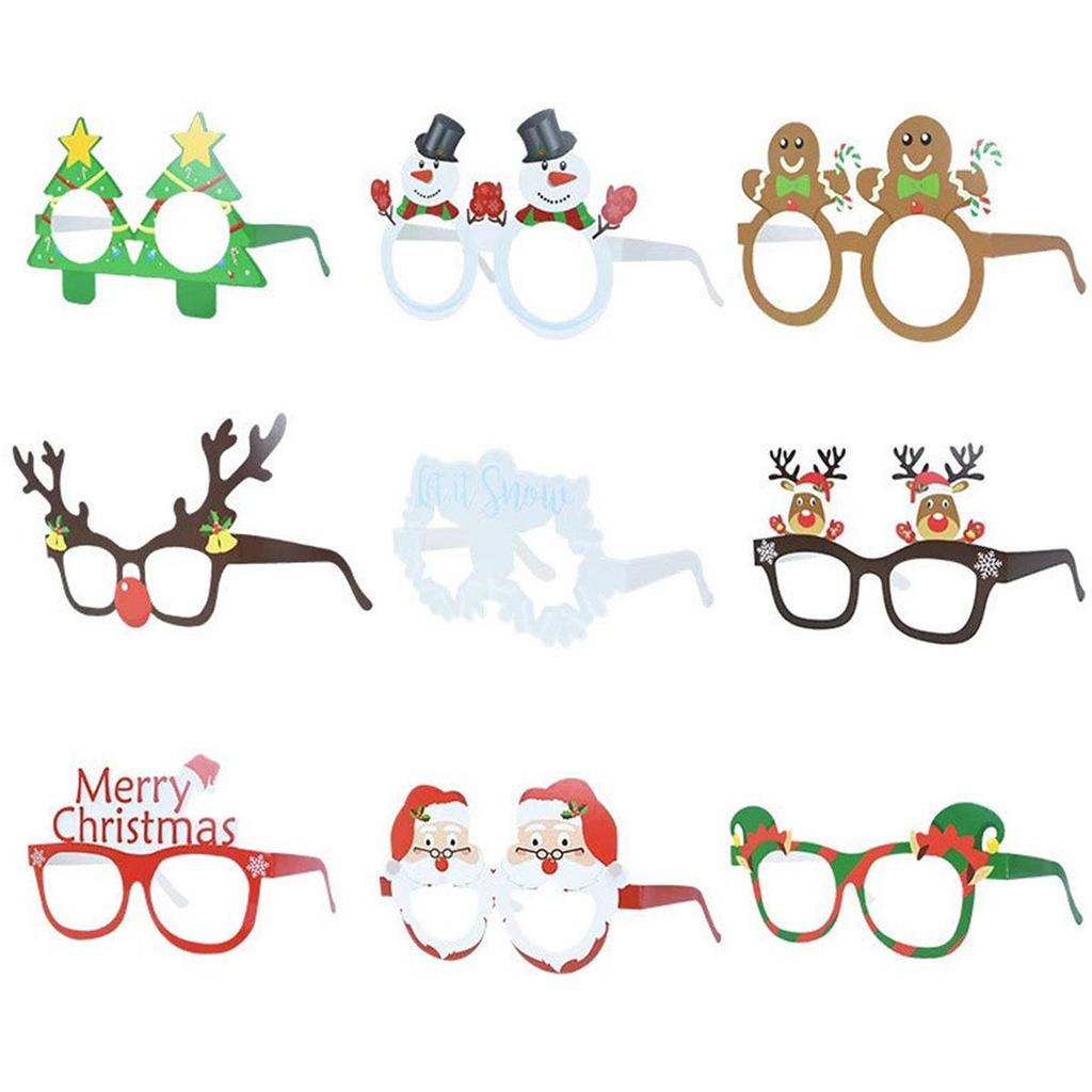 9-Pack 3D Christmas Glasses - Festive Snowman Masks for Adults & Kids, Perfect for Holiday Parties & Photo Props