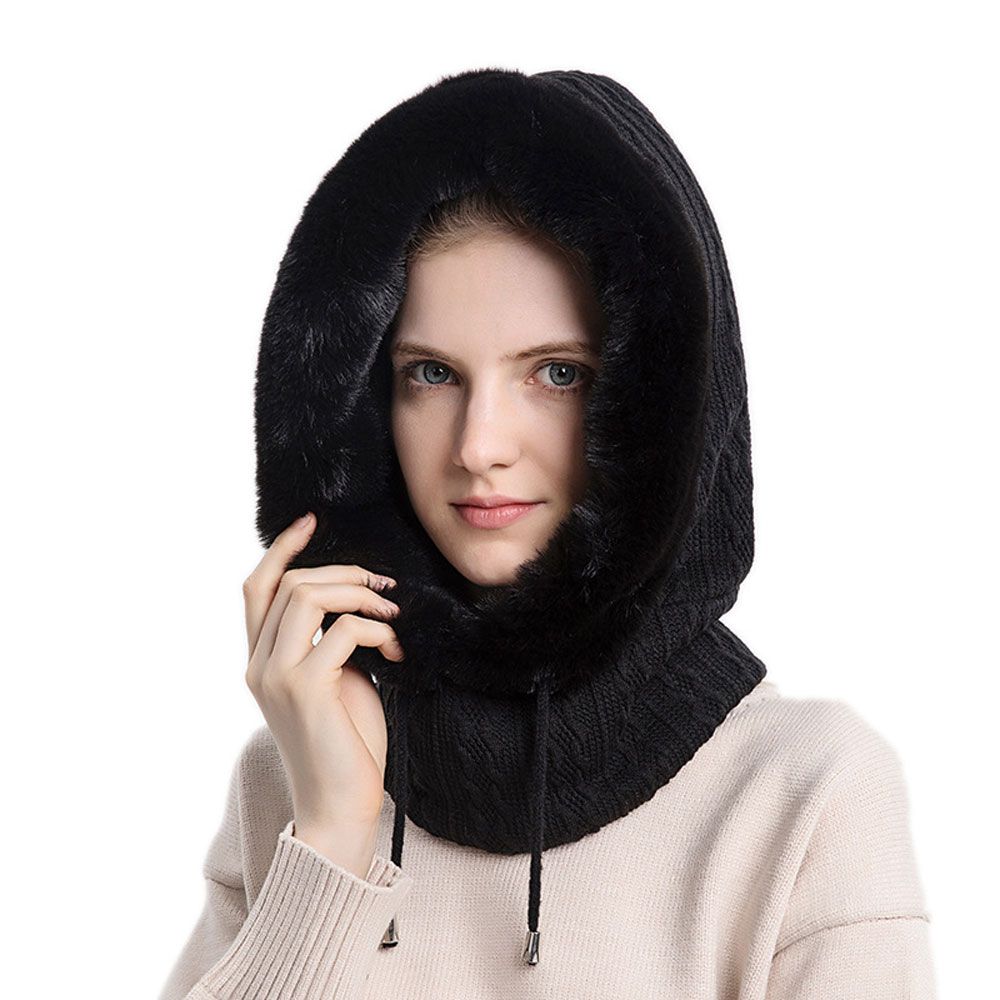 

Fashion Winter Ski Cap Hooded Hat Set Outdoor Riding сірий