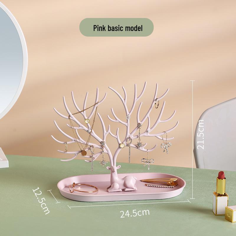 Antler-Shaped Jewelry Stand: Rotating Earring Display & Necklace Organizer