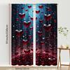 2PCS Red and Sapphire Heart-shaped Curtains   Luxurious Style   Bedroom and Living Room   Drawbar Pocket Style