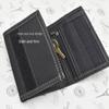 Touch Fastener Men's Short Wallet Black 3 Fold Purse Vertical Design Male  Coin Pocket  Daily Use