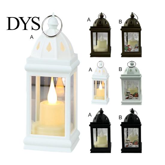 Christmas Tree Decorative Wind Lamp with Handle Watertight Illumination Santa Garden House Print Xmas Style Candelabra Light Home Decor Party