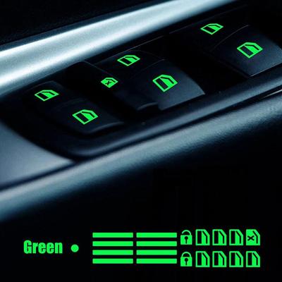 Car Function Key Luminous Sticker Window Lifter Switch Dustproof Sticker Car Waterproof Fluorescent Night Interior Decals P7G4