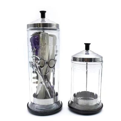 Hairdressing Sterilization Bottle Glass Scissors Comb Stainless Steel Cover Haircut  Disinfecting Jar Salon Sterilizing Tool