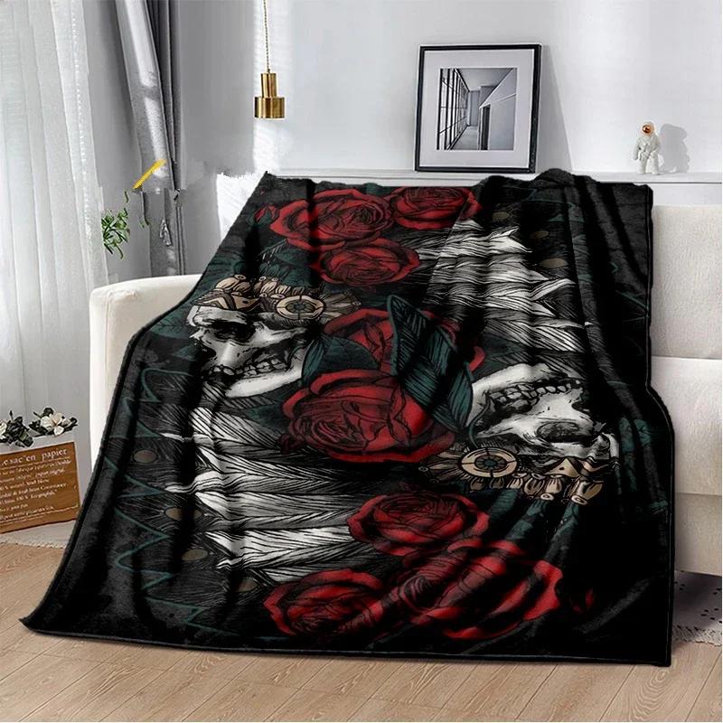 D Printed Skull Series Throw Blanket  Perfect for Sofa Bed Travel or as a Birthday Gift for Kids