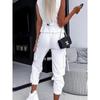 Completo Gilet a Righe per Donna Estate Casual Scollo a V Top con Bottoni Tasca Pantaloni Larghi Completi Due Pezzi per Donna Elegante