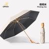 New hand-opened 8-bone vinyl weather and rain parasol folding sunscreen parasol three-fold sun umbrella fixed
