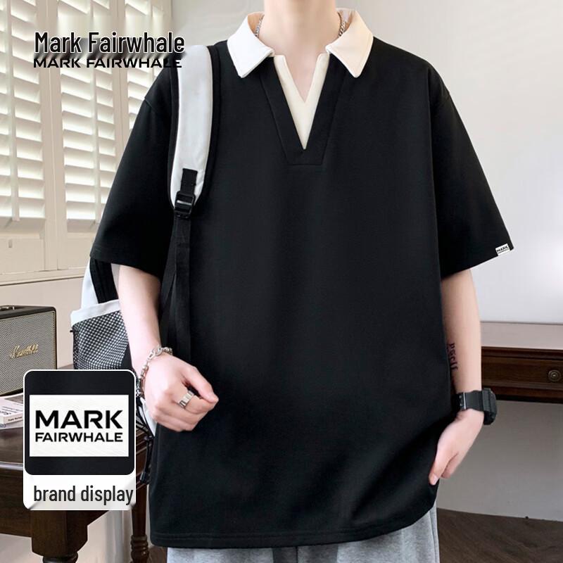 MARK FAIRWHALE Men s 2026 Summer Antibacterial Ice Silk V-neck Polo Shirt 2XL