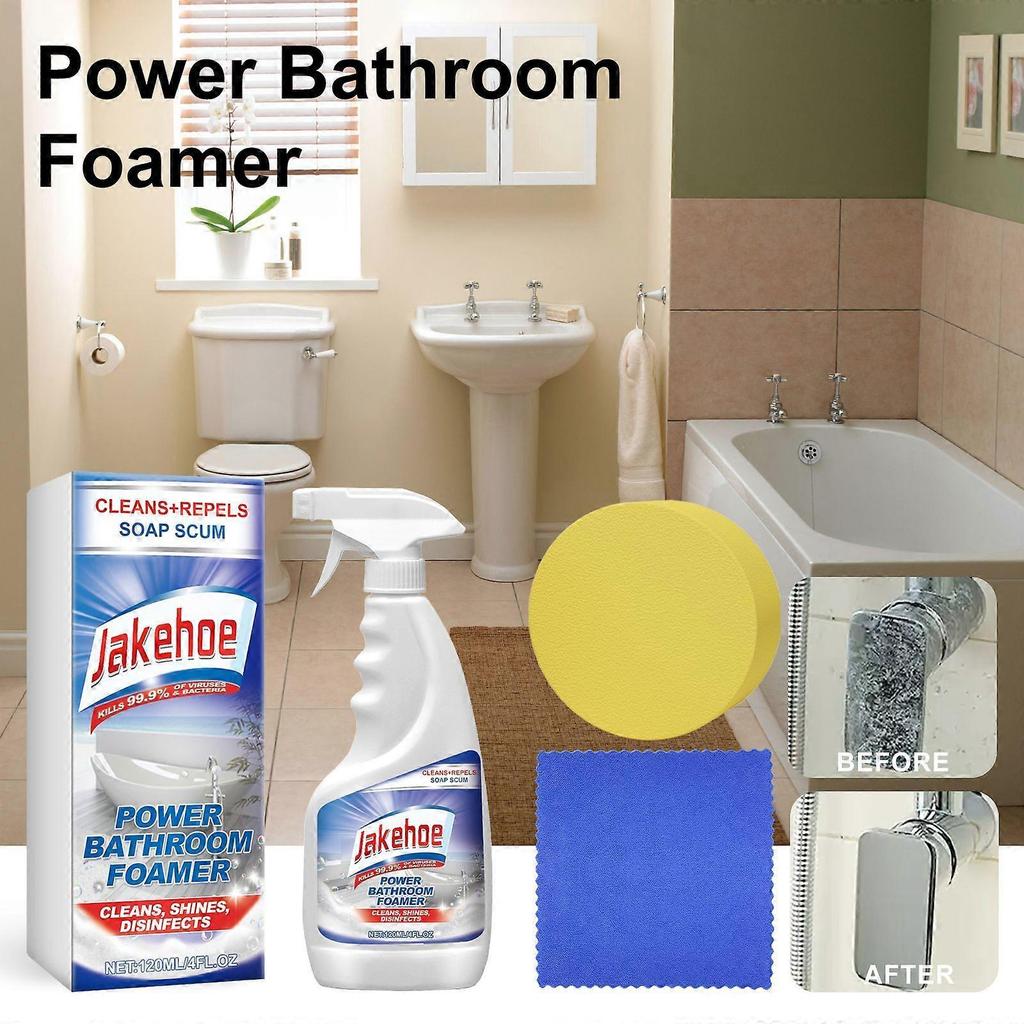Limited time!!Jakehoe Bathroom Foam Cleaner Toilet, Bathtub, Sink, And Tile Stain And Scale Removal Spray