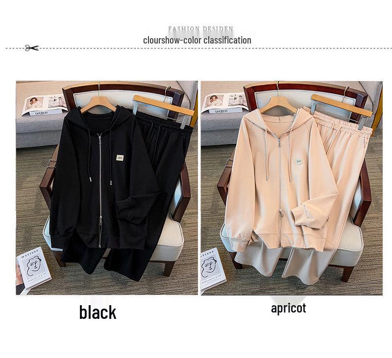 Plus Size Women's Trendy Slimming Hoodie & Pants Casual Set 7129