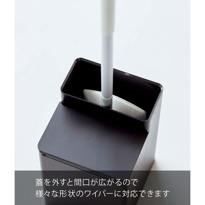 Yamazaki Tower Toilet Wiper Stand with Cleaner Sheet Storage, Black, 11x12x17cm, 6061