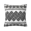 Custom Luxury Greek Key Meander Cushion Cover for Sofa Soft Black and White Marble Pillow Case Home Decor