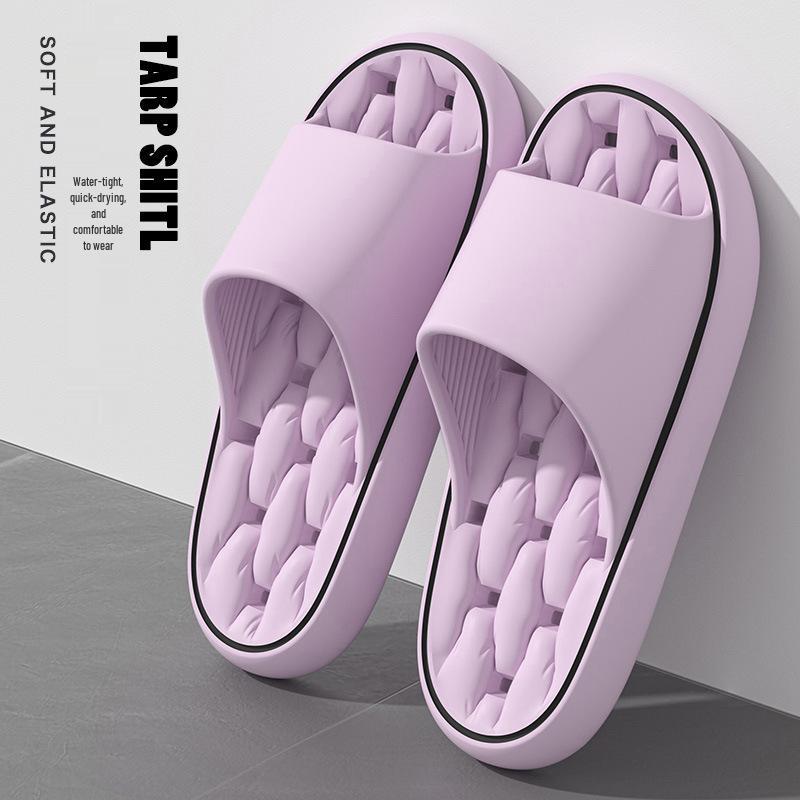 2024 Silent Non-Slip EVA Bathroom Slippers - Hollow Design for Men, Summer Home Comfort