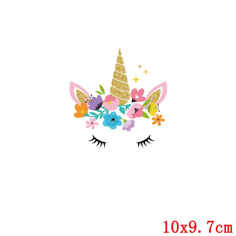 Cartoon Cat/Unicorn Patch Iron On Transfer For Clothing Cute Animal Thermal Transfer For Clothes Thermo Sticker On Clothes Decor