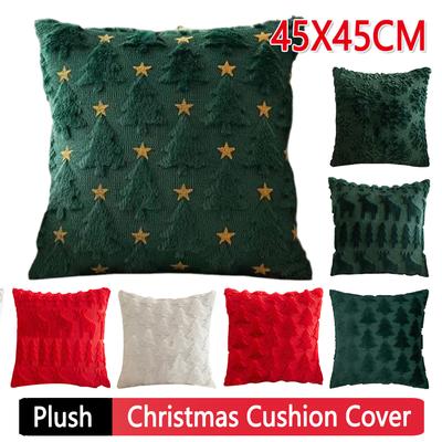 Weihnachts-Autokissen für dekoratives Sofa 45x45CM Weihnachtsbaum-Kissenbezug Winter-Feiertags-Weihnachtsdeko für Zuhause