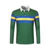 Autumn Long Sleeved Color Blocked Lapel Men's Casual Polo Shirt