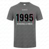 1995 The Year Vintage Cotton T Shirt Retro 90s Style Summer Short Sleeve Relaxed Fit Unisex Round Neck Tee Breathable Tops