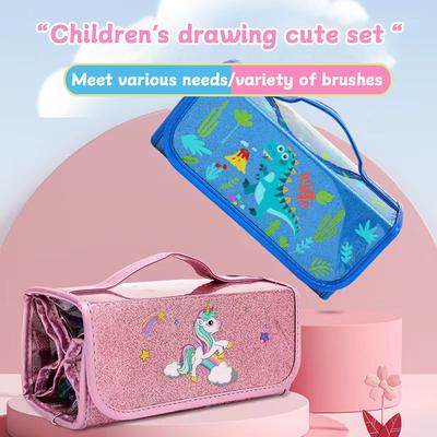 Kawaii Przenośny Zestaw Tote o Dużej Pojemności Zawiera Kolorowy Długopis Marker Rysunek Graffiti Artykuły Papiernicze Dobry Prezent Dla Dzieci