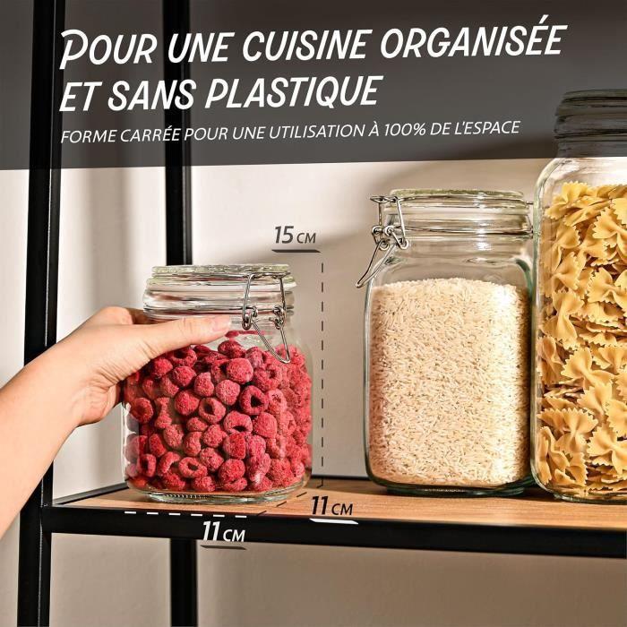 Airtight Glass Jars - Praknu - 6 Pieces - 1l - Labels Included - Extra Seals