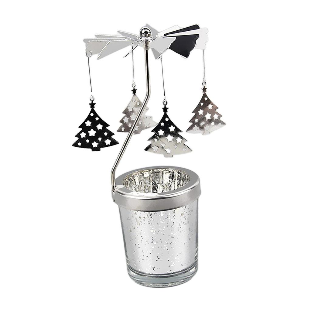 Elegant Rotating Candle Holder for Fireplace Desktop Restaurant Festival Christmas