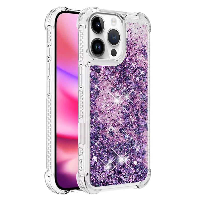I Phone 16 Pro Max Case On For Funda iPhone 16 Pro MAX Cover Glitter Dynamic Liquid Case For Apple16 Plus 16ProMax Cases Etui