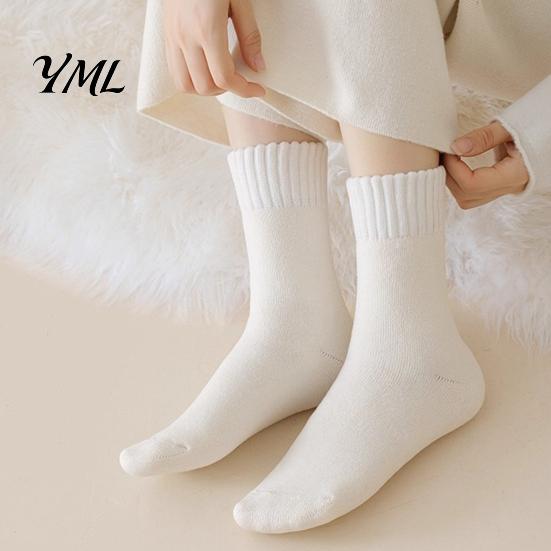 Warm Winter Gifts for Her Women Thickened Socks, Solid Color Mid Calf Thermal Fleece Lined Soft Plush Socks Crew Cold Weather, Hosiery Daily