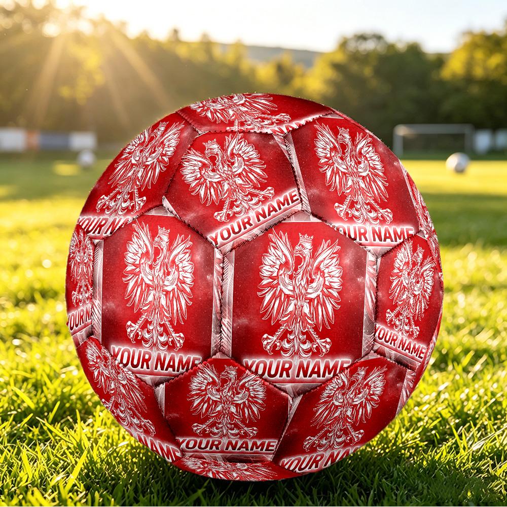 Personalized Size 5 Football Poland Pattern Outdoor Game Sports Ball Gift