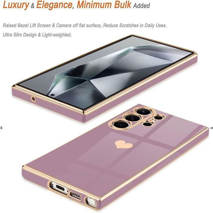 Coque Silicone - BOOLING - pour Samsung Galaxy S26 Ultra - Motif Cœur Antichoc Slim Violet