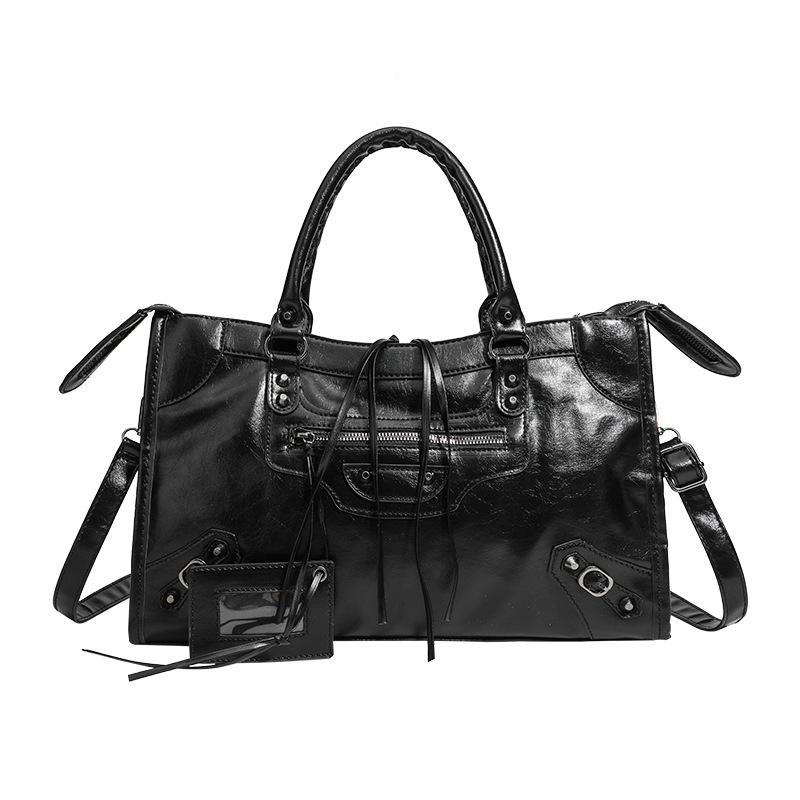 Rivet Locomotive Bag, High-end Fashion One-shoulder Messenger Handbag, Women