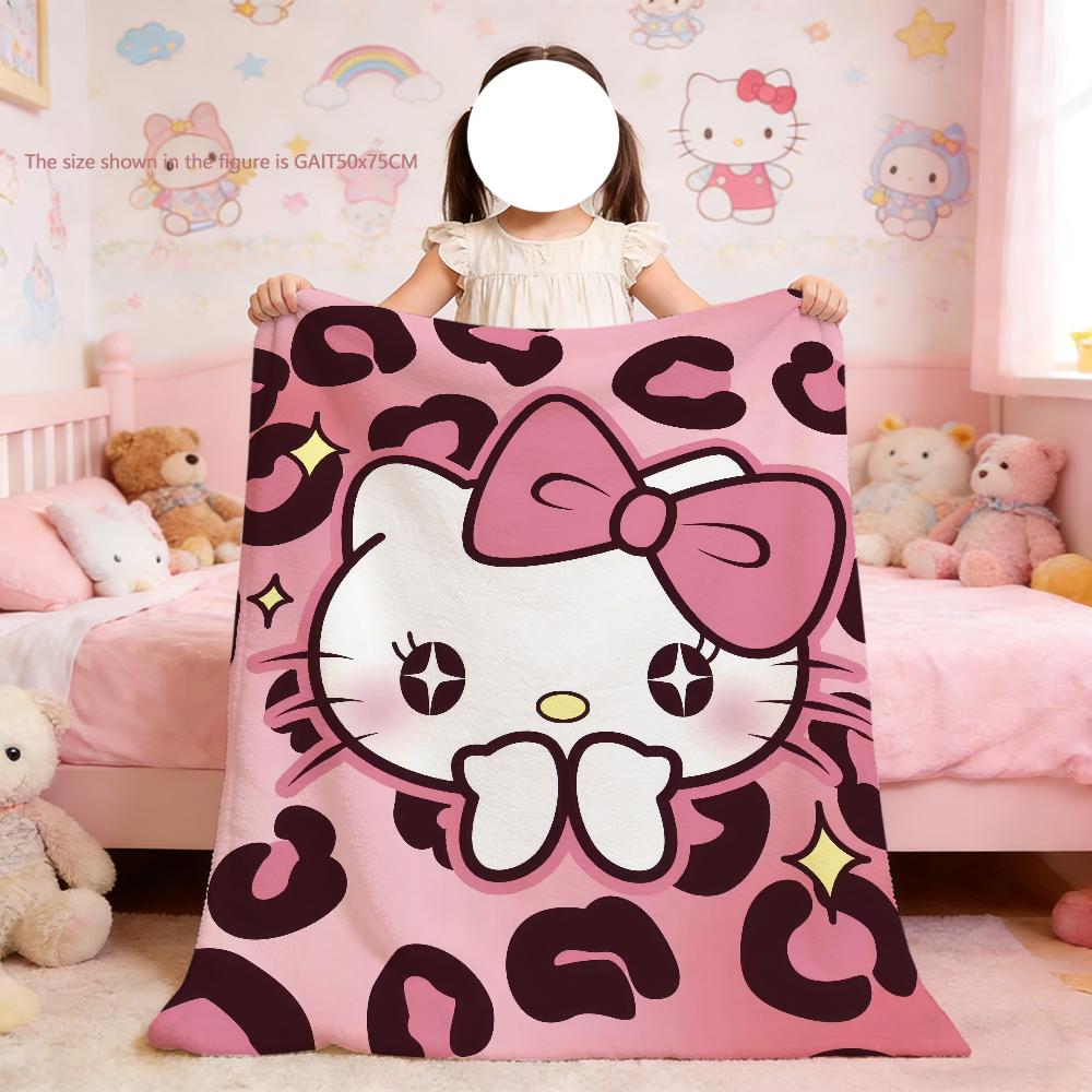 

Cute Hello K-KittyS Cartoon Art Blanket For Soft Throw Blanket for Picnic Bed Sofa Home Bedroom Cozy Warm Comfortable 75x90cm