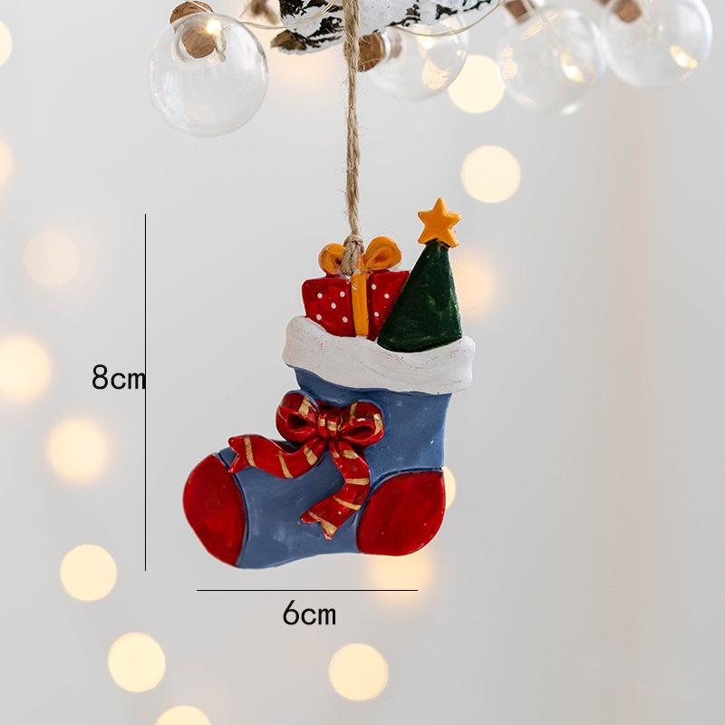 Christmas Resin Tree Decorations Santa Snowman Angel Pendant Ornament DIY Kids Toys Noel Navidad Kerst 2025