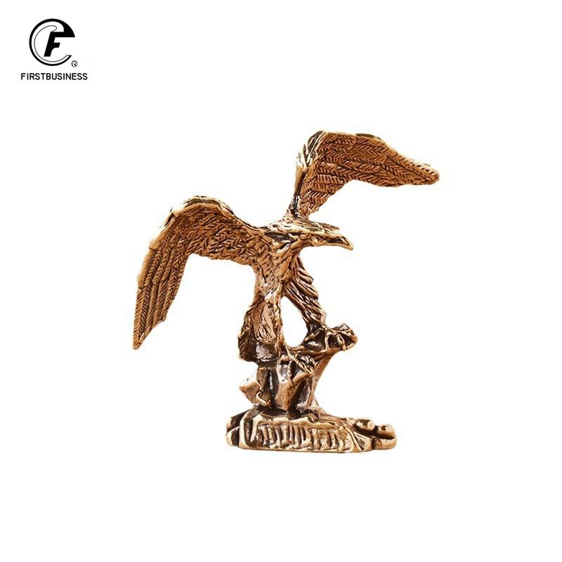 Solid Brass Eagle Figurines Miniatures Small Animal Desktop Ornaments Home Feng Shui Decorations Crafts Accessories Collections