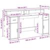 VidaXL Bureau avec lumières LED chêne artisanal bois d'ingénierie, bureau de travail, bureau d'étude, bureau à domicile, 3309437