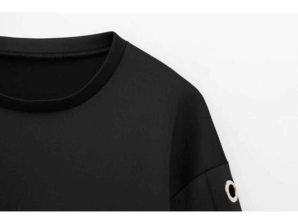 2025 Spring Women's European & American Fashion Long Sleeve Sweatshirt and Skirt Set