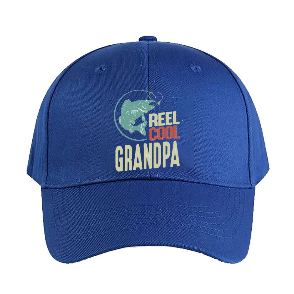 Mens Reel Cool Grandpa Funny Grandpa Woman Man Baseball Cap Adult Adjustable with Curved Brim Hiking Fishing Hat Trucker Cap