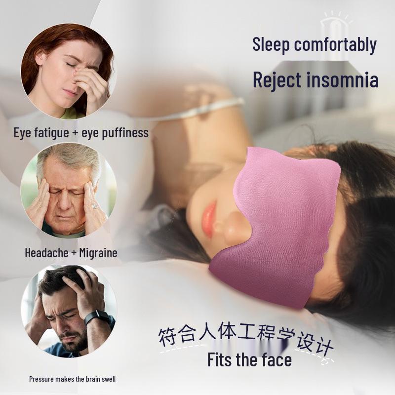 3D Stereo Sleep Mask: Blackout, No Eye Pressure, Breathable, Adjustable, Travel-Friendly Polyester Eye Protection.