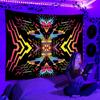 Black Light Tapestry UV Reactive Psychedelic Wall Hanging Dj Background  for Bedroom Dorm Indie Room Decor