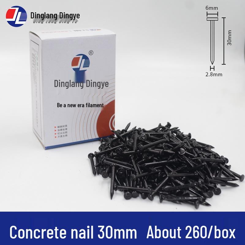 High-Strength Black Steel Nails for Concrete, Picture Hanging & Advertising